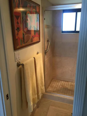 a bathroom with a shower