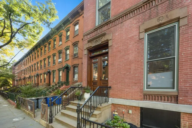 front view of a brick building