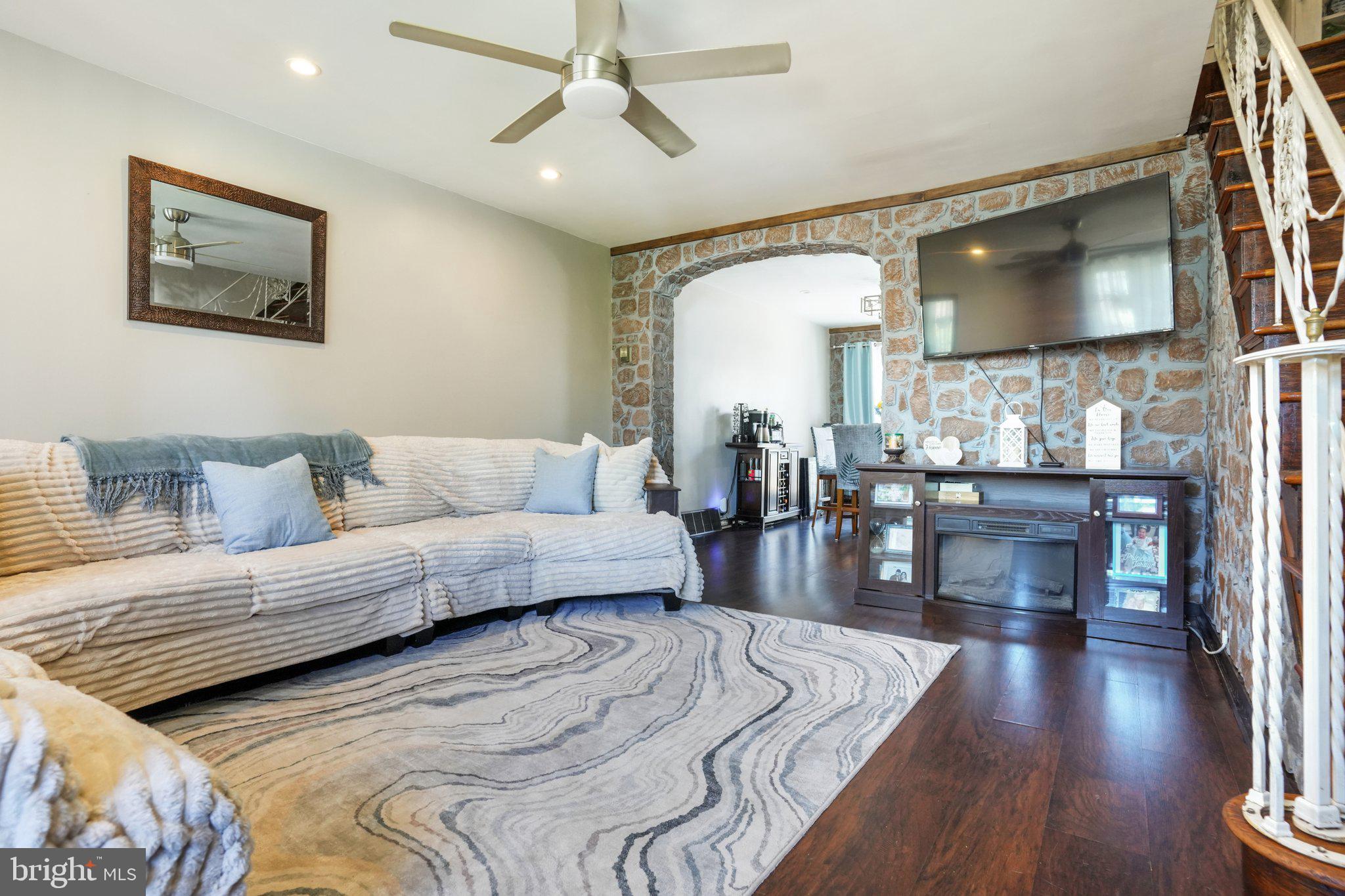 7242 Algard Street Philadelphia, PA 19135 - Photo 5 of 25 Charming living space with stone accents.