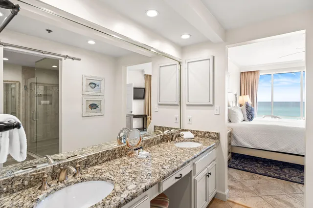 a bathroom with a shower