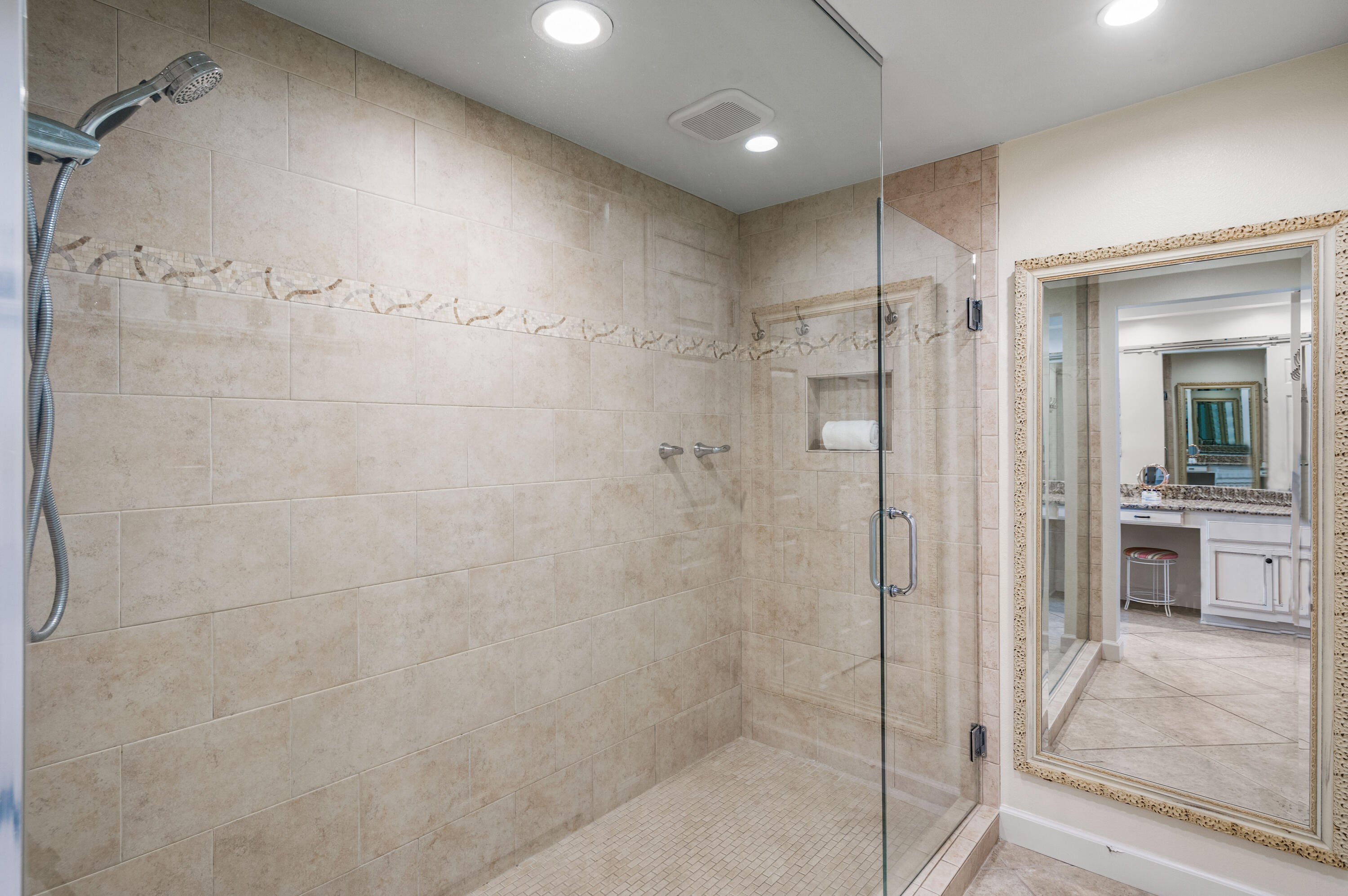 10254 East Co Highway, Unit 12W Inlet Beach, FL 32461 - Photo 17 of 42 a bathroom with a shower and a glass door