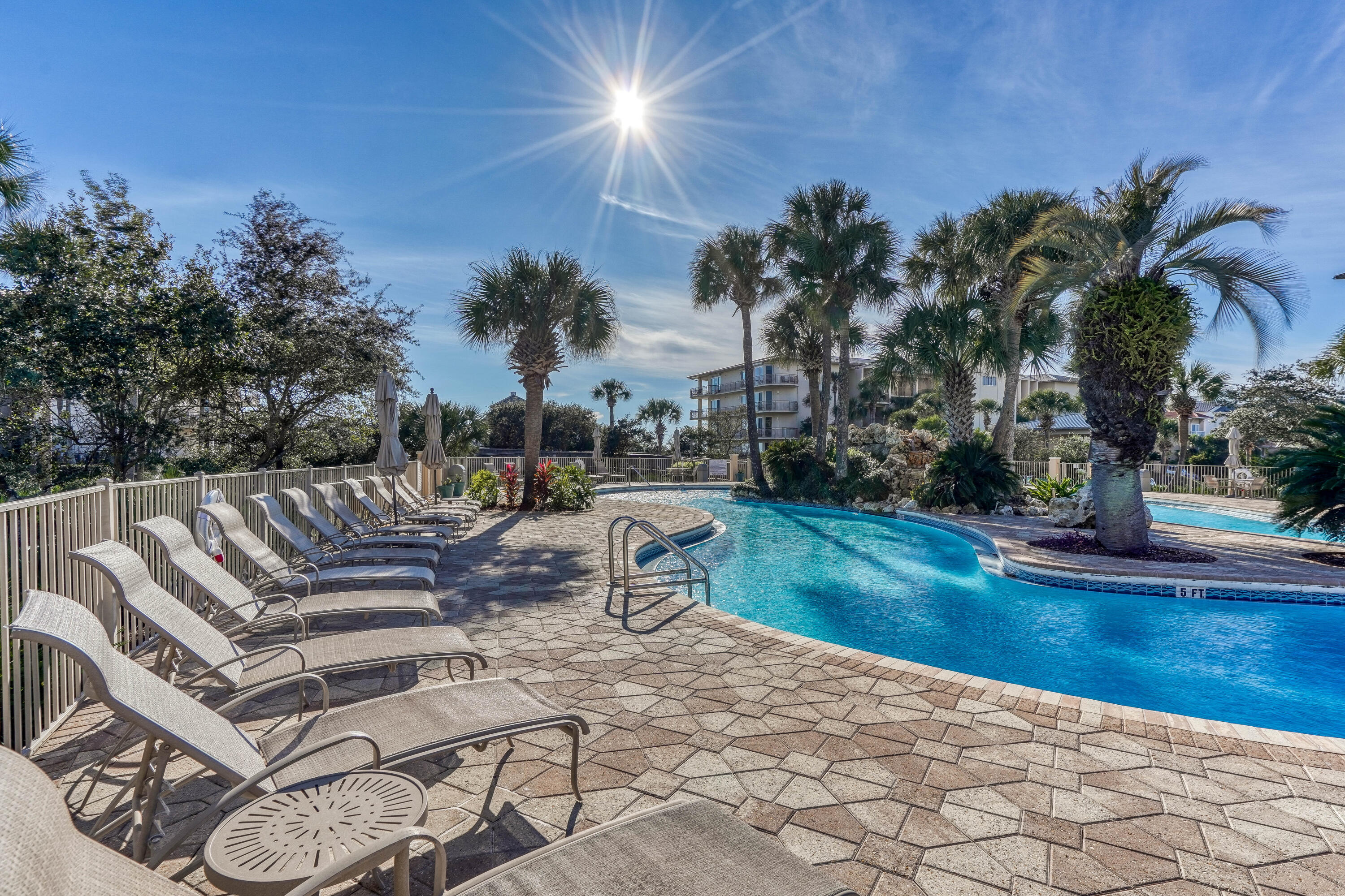 10254 East Co Highway, Unit 12W Inlet Beach, FL 32461 - Photo 40 of 42 a view of a patio with swimming pool