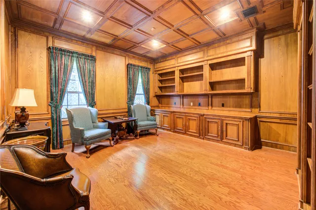 a living room with furniture