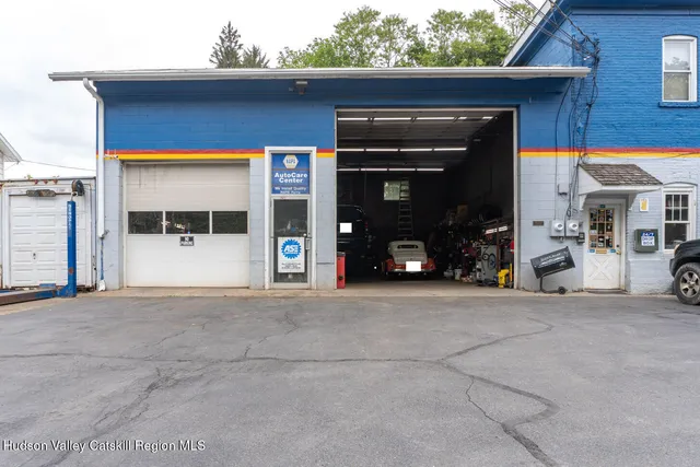 a car parked in a garage