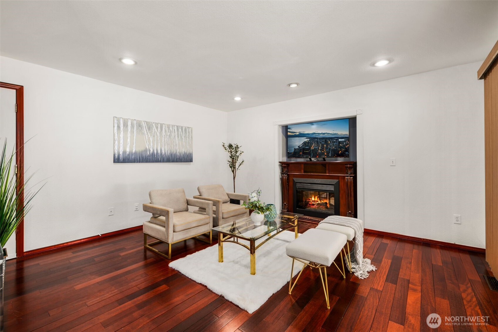 14015 Southeast 156th Court Renton, WA 98058 - Photo 16 of 36 a living room with furniture and a fireplace