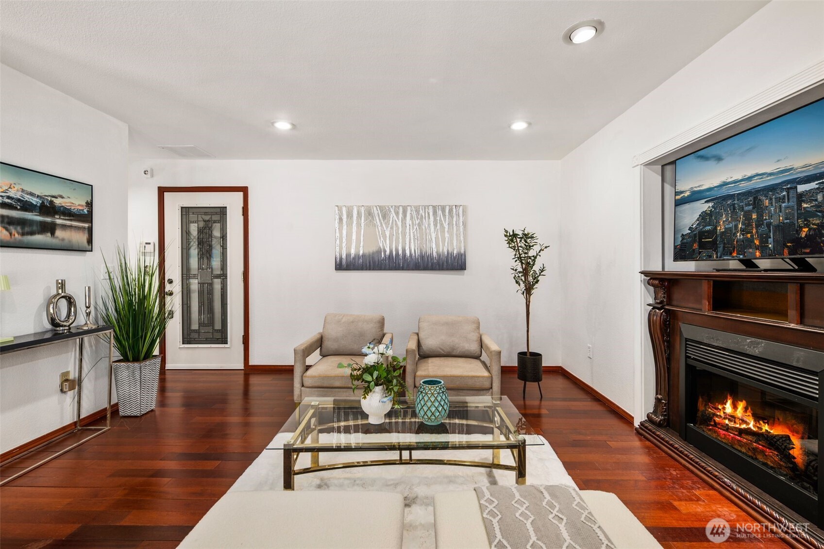 14015 Southeast 156th Court Renton, WA 98058 - Photo 17 of 36 a living room with furniture and a fireplace