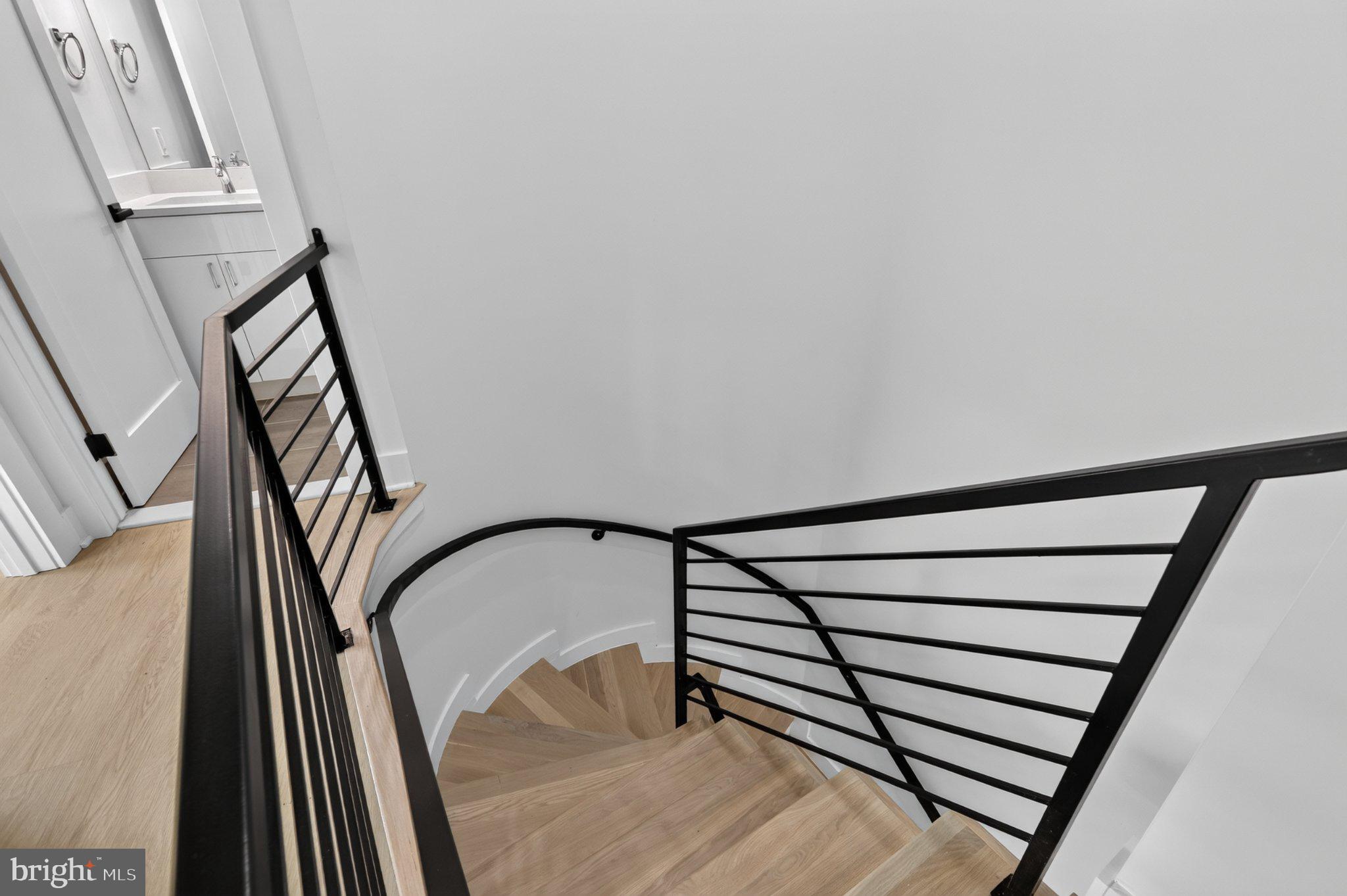 Elegant spiral staircase design.