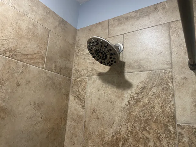 a bathroom with a shower