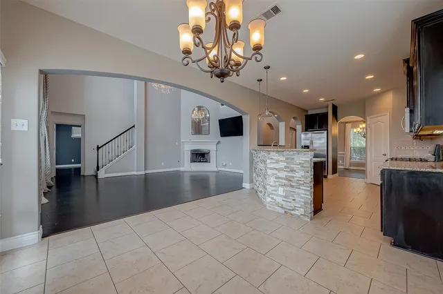 a view interior of a kitchen and natural light