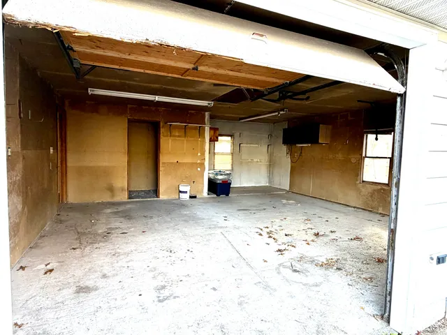 a view of a wooden door