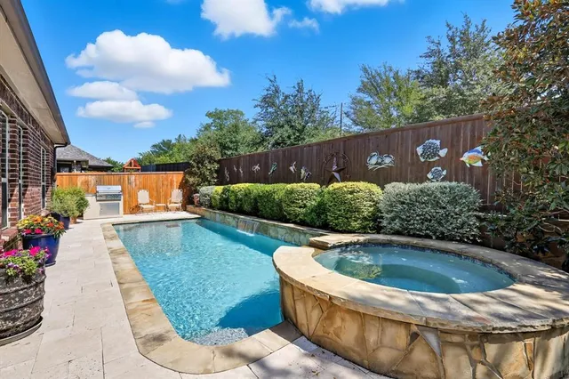 a view of outdoor space yard swimming pool and furniture