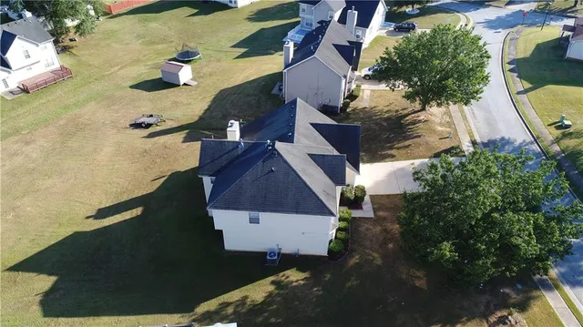 an aerial view of a house