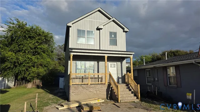 a view of a house with a balcony