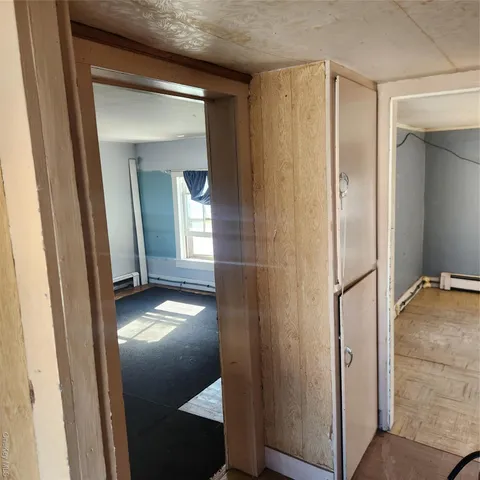 an empty room with a window