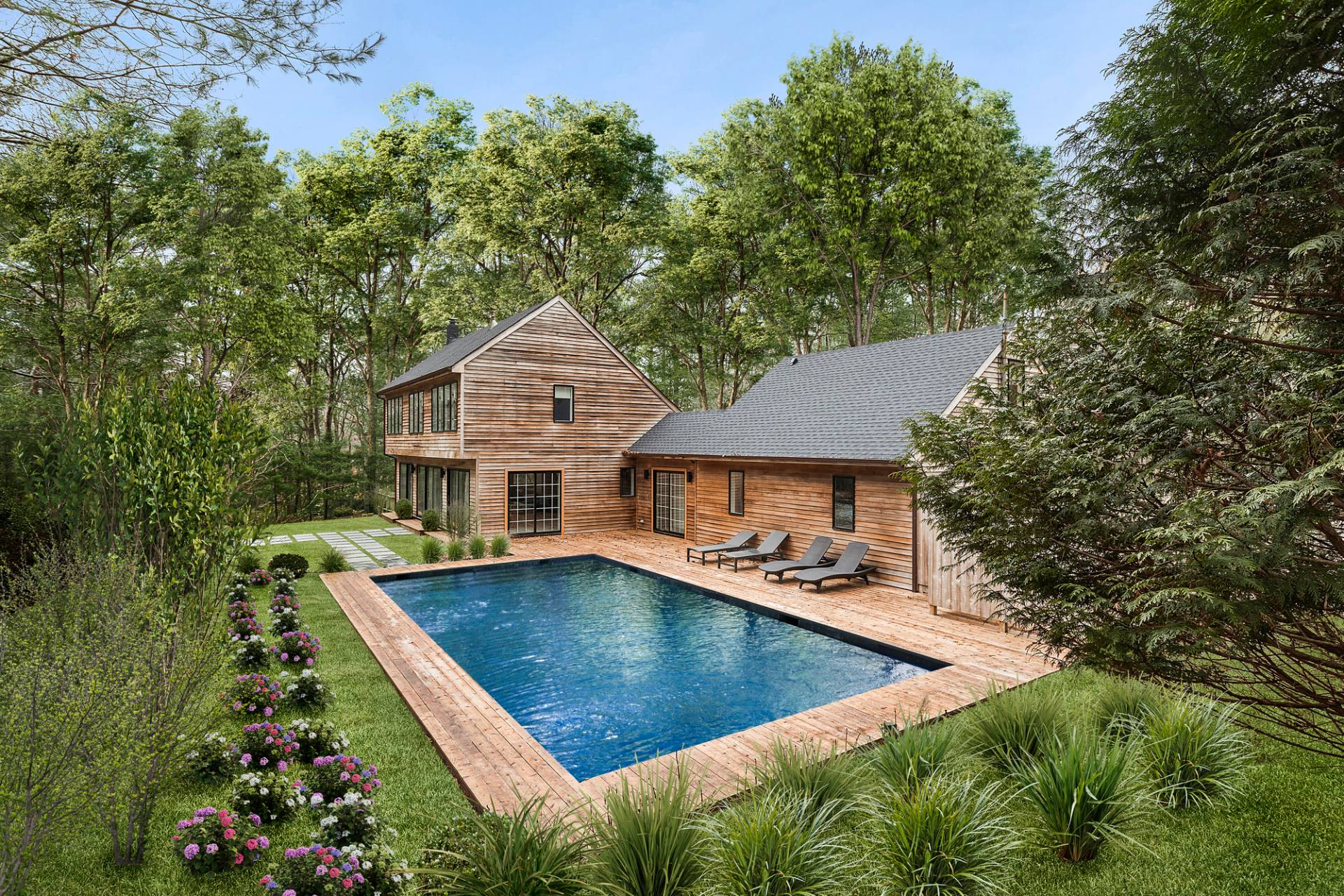 5 Phoebe Scoys Road East Hampton, NY 11937 - Photo 3 of 43 a view of a house with pool