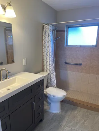 a bathroom with a sink and a toilet