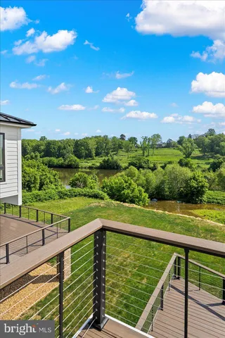a view of a lake with a city