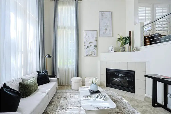 a living room with furniture