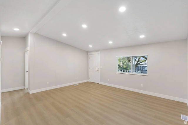 96 Barrington Way Layton, UT 84041 - Photo 6 of 28 Basement featuring light wood-style flooring and recessed lighting