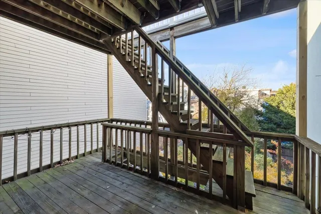 a view of wooden deck