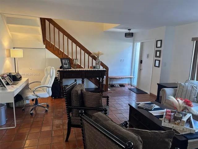 a living room with furniture