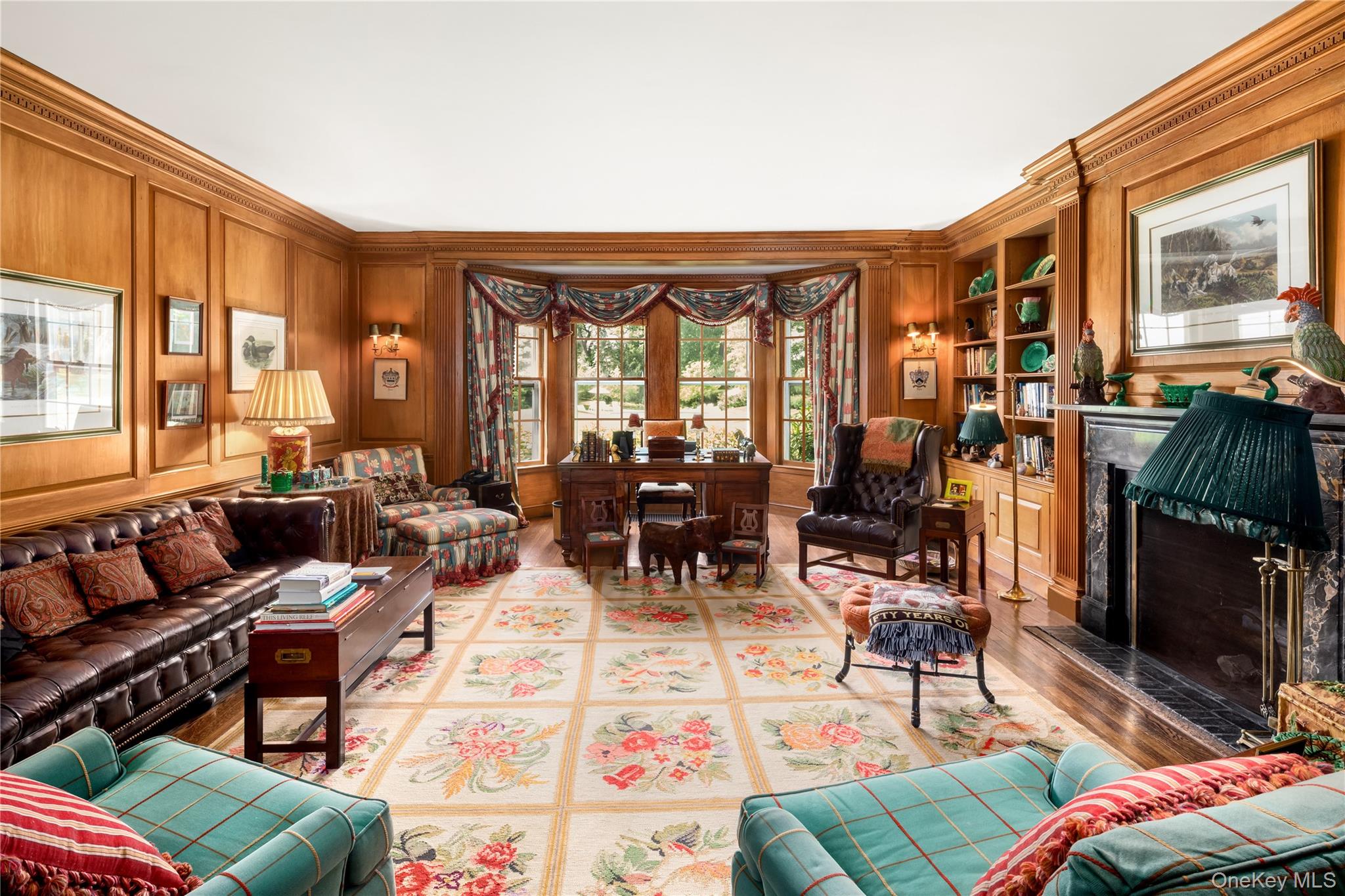 10 Lands End Road Locust Valley, NY 11560 - Photo 17 of 22 a living room with furniture fireplace and a large window