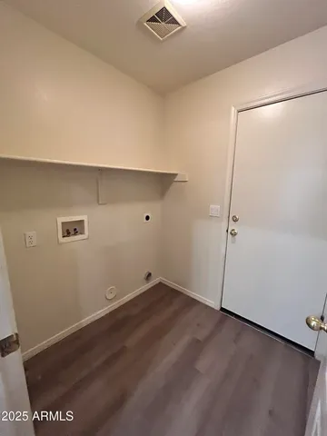 an empty room with a workbench