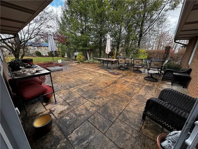 a view of outdoor space with seating