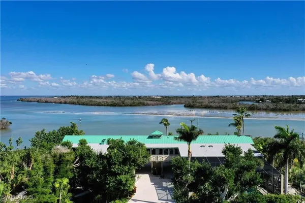 a view of a lake with a city