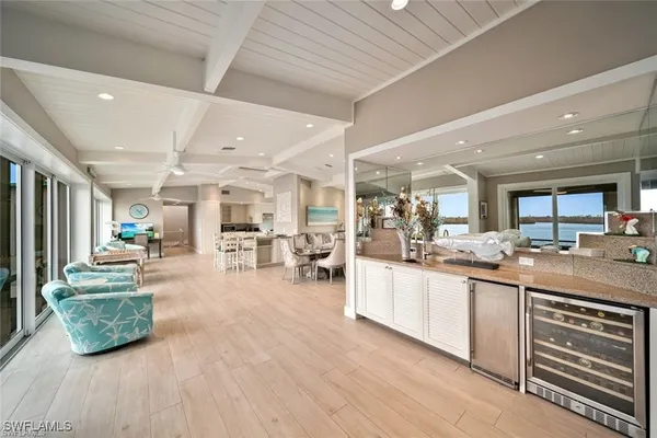 a kitchen with lots of counter top space