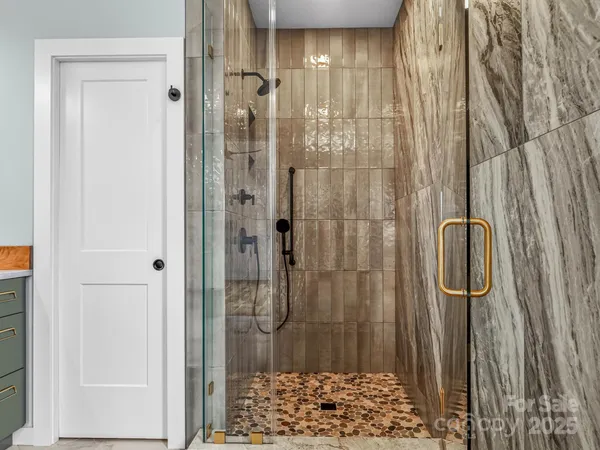 a bathroom with a shower