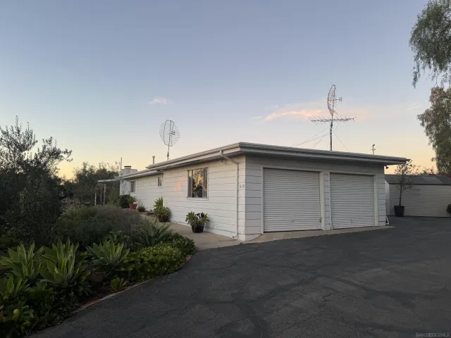 a view of a plants with large trees