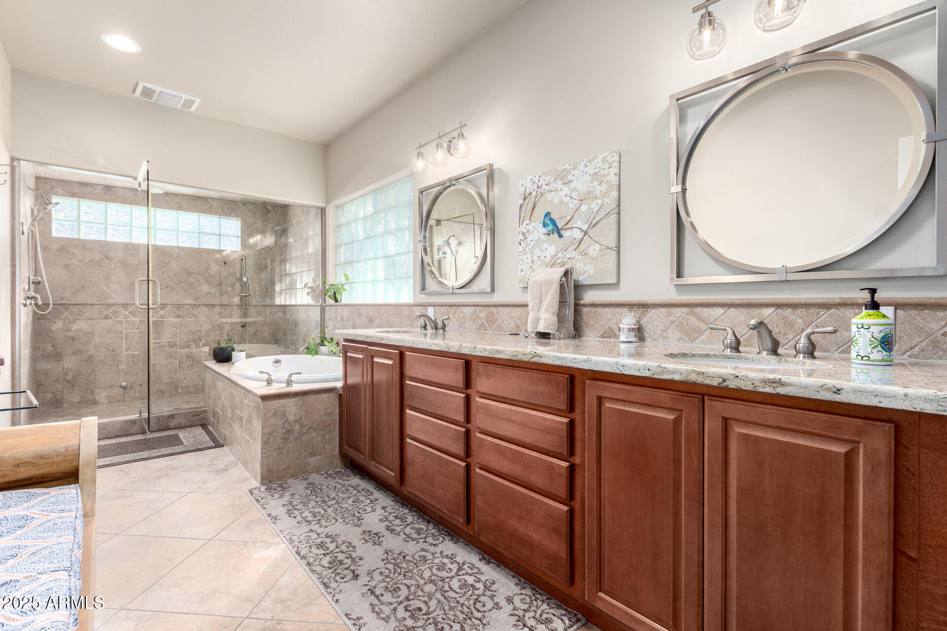 1135 East Lawrence Road Phoenix, AZ 85020 - Photo 16 of 23 a bathroom with a double vanity sink mirror and toilet