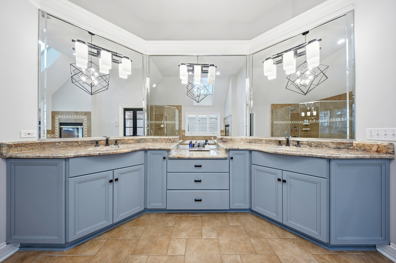 761 Reserve Court South Elgin, IL 60177 - Photo 41 of 89 a spacious bathroom with a granite countertop sink mirror and double