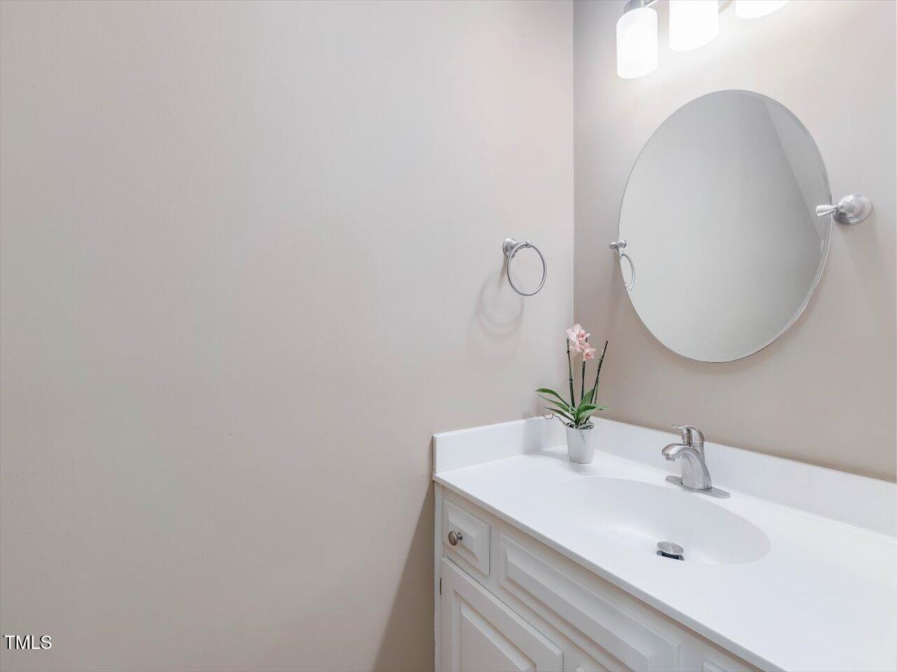 3347 Ridgecrest Court Raleigh, NC 27607 - Photo 39 of 65 a bathroom with a sink and a mirror