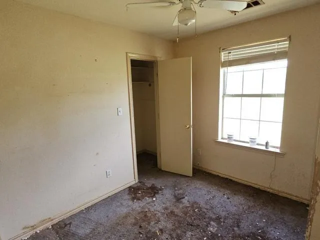 an empty room with a window