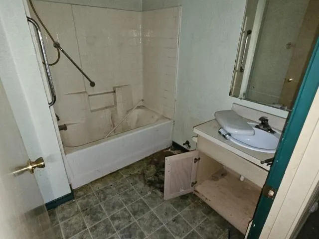 an empty room with a window