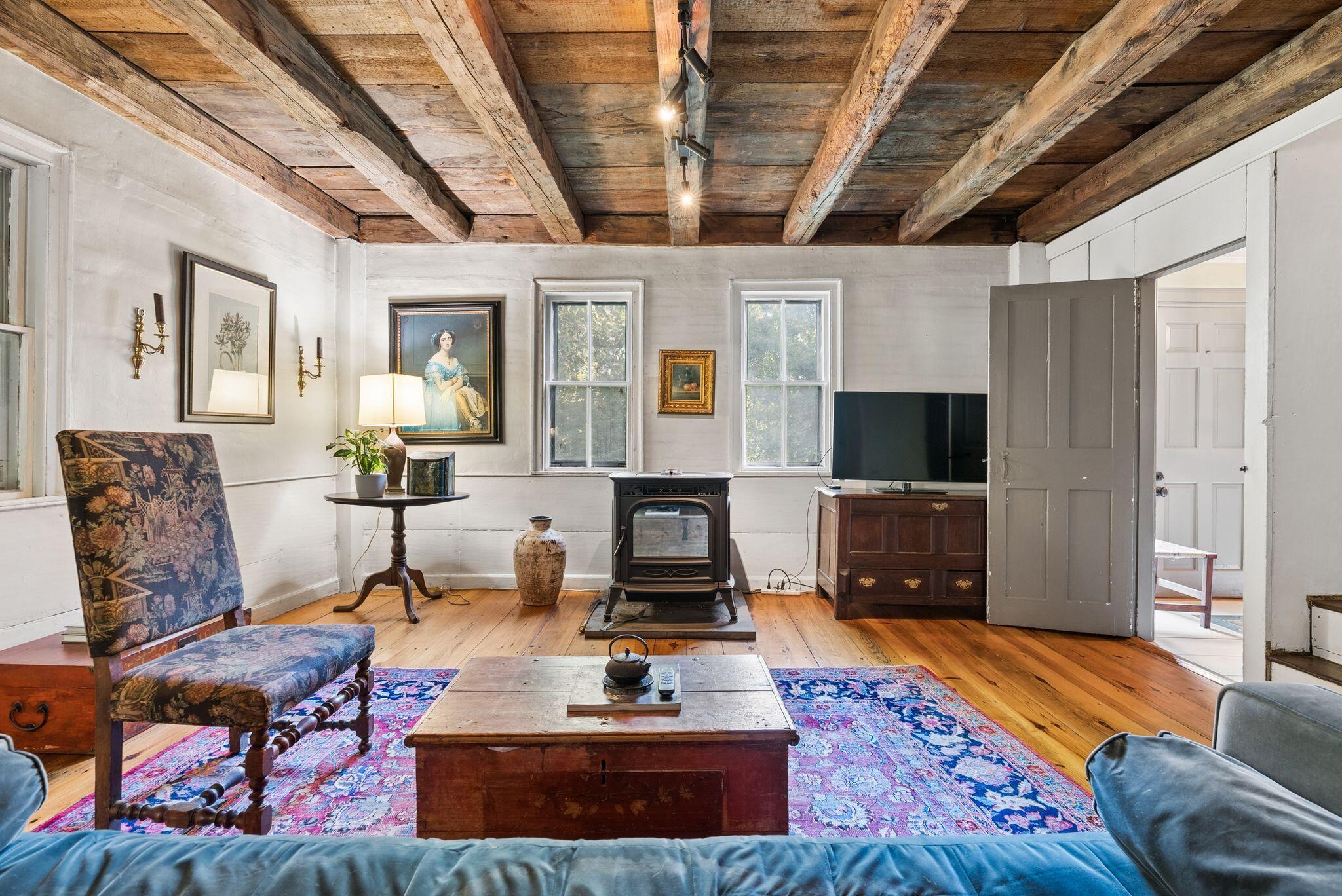 35 Old County Road North Berwick, ME 03906 - Photo 13 of 41 Living room with lovely beams