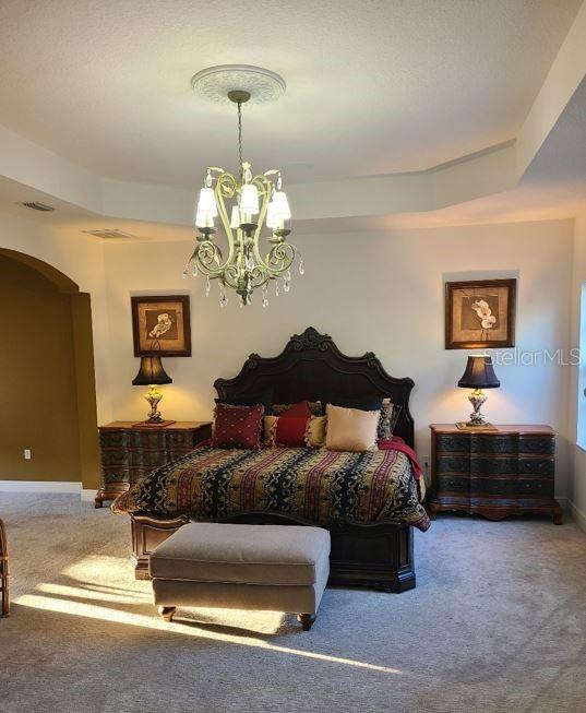 10628 Pontofino Circle Trinity, FL 34655 - Photo 26 of 75 a bedroom with bed and a chandelier