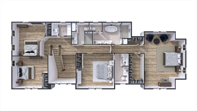 a building with glass door and outdoor space