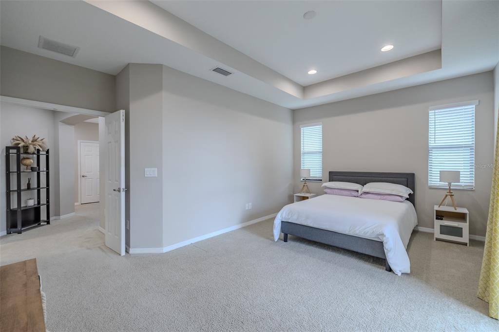 4730 Wandering Way Wesley Chapel, FL 33544 - Photo 25 of 61 a spacious bedroom with a bed and a cabinets