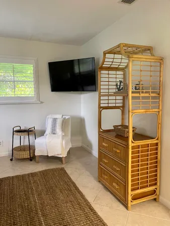 a living room with furniture