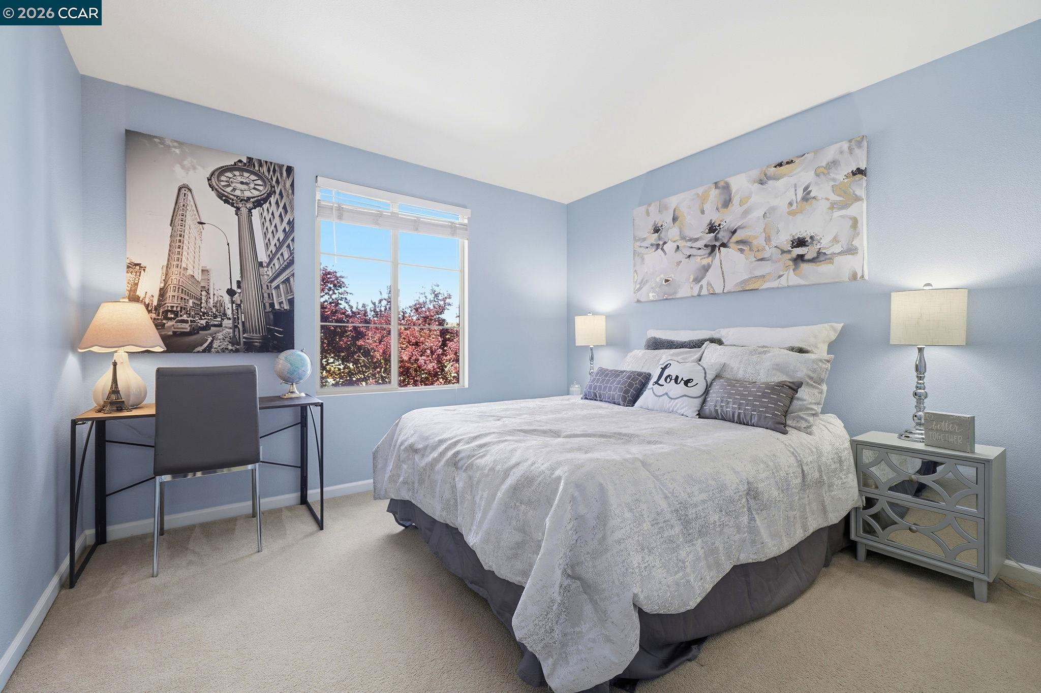 3217 Amaryllis Circle San Ramon, CA 94582 - Photo 29 of 48 a bedroom with a bed and lamp