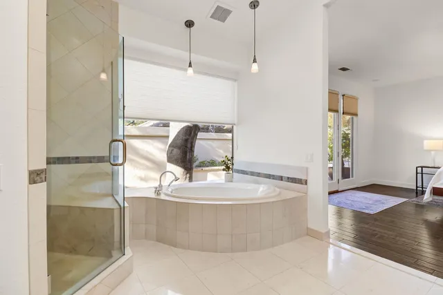 a living room with a couch and a table