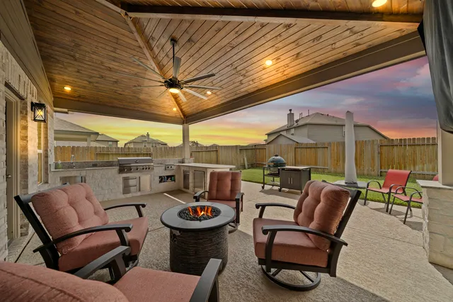 a outdoor space with furniture