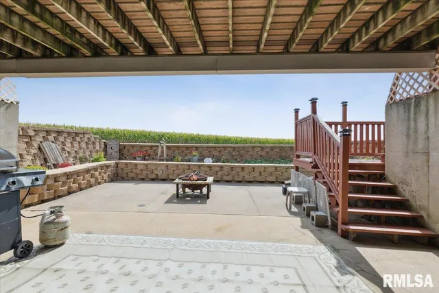 a view of a lake with a outdoor space