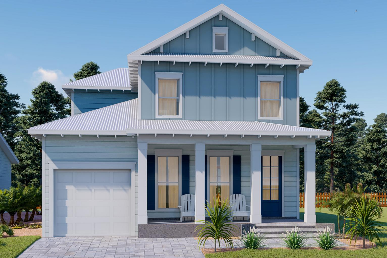 Lot 43 West Willow Mist Road Inlet Beach, FL 32461 - Photo 2 of 13 a front view of a house with potted plants