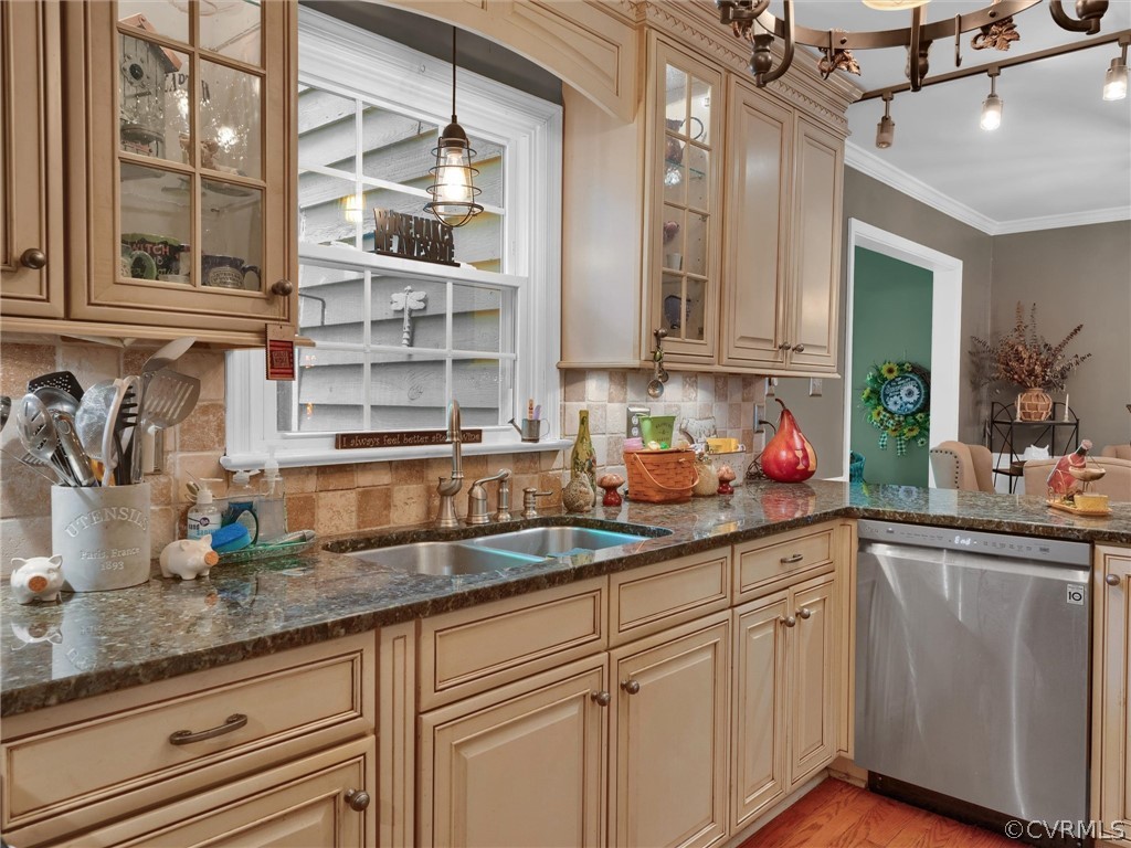 13618 Hunts Bridge Road Midlothian, VA 23112 - Photo 21 of 42 a kitchen with granite countertop a sink stainless steel appliances and cabinets