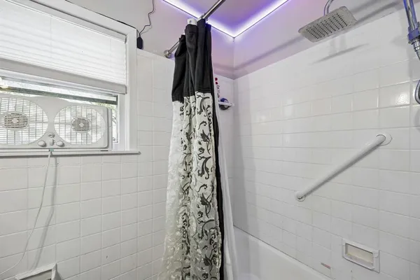 a bathroom with a shower