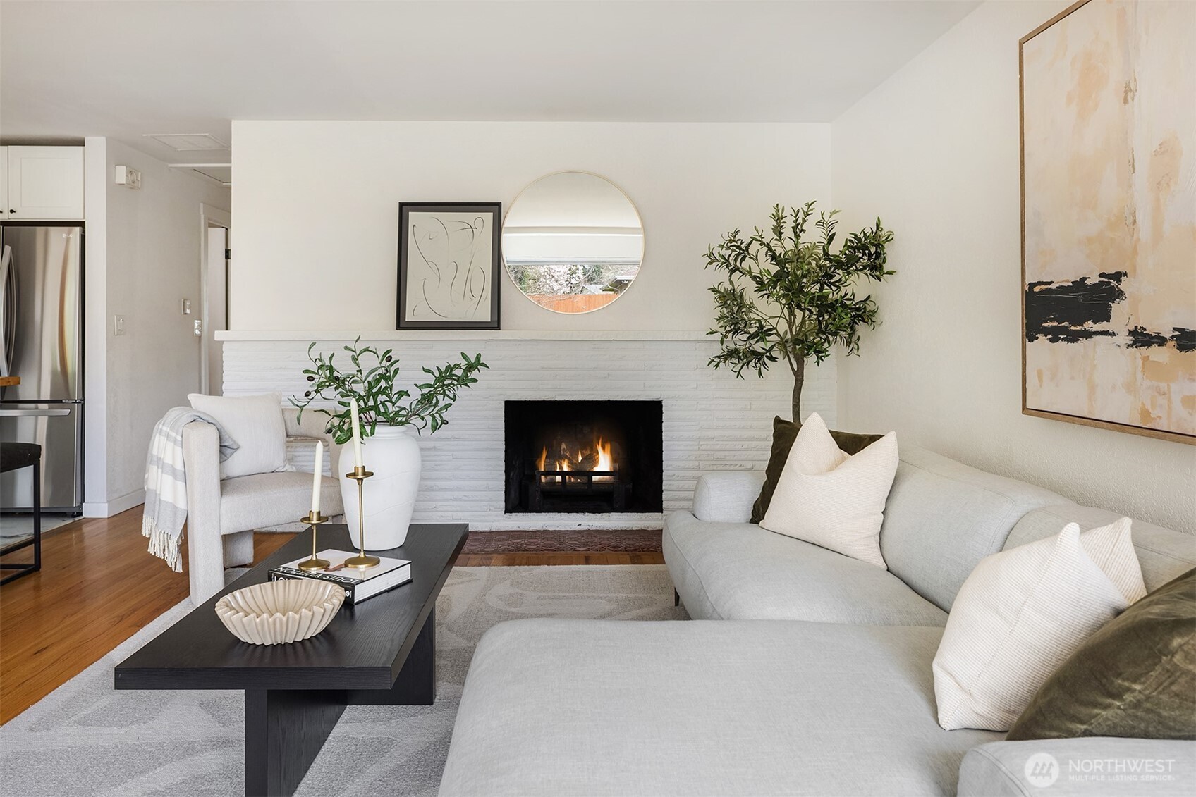 1237 Southwest 118th Street Burien, WA 98146 - Photo 15 of 27 a living room with furniture and a fireplace